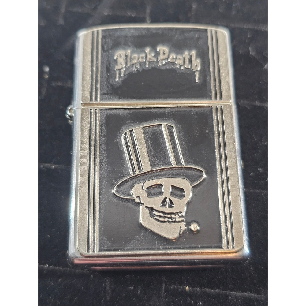 Very rare Zippo Black Death Skull Top Hat‎ Lighter Collectible Made USA